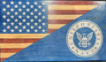 Navy Handcrafted Wooden Desktop Flag – Made by U.S. Veterans