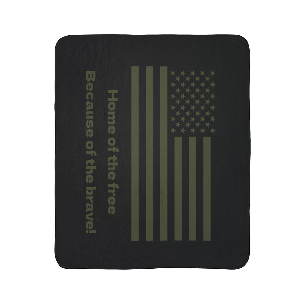 Home of the Free Fleece Sherpa Blanket – Cozy Military Tribute Throw