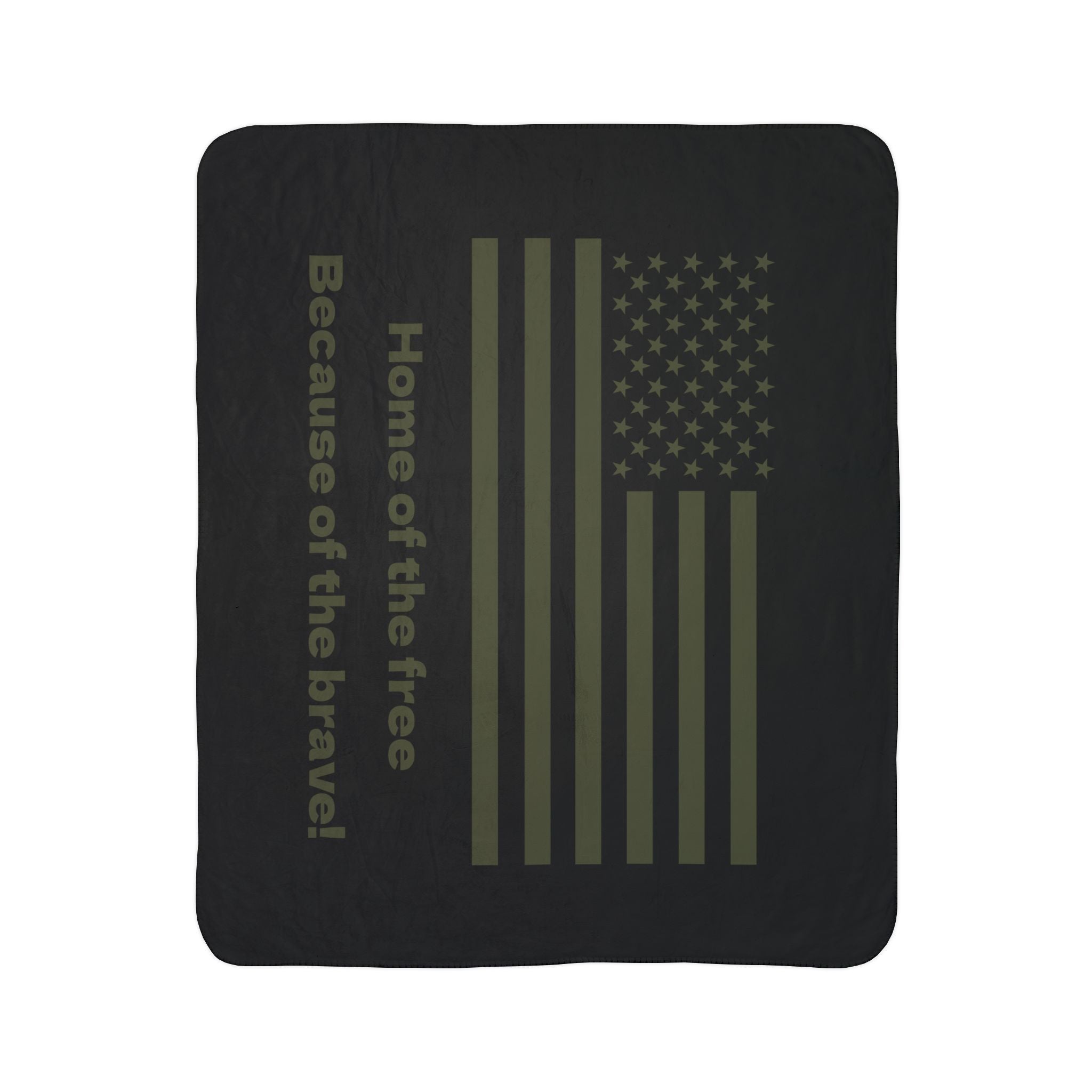 Home of the Free Fleece Sherpa Blanket – Cozy Military Tribute Throw