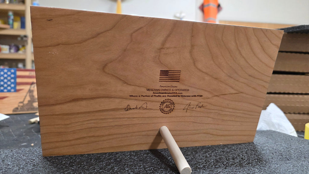 Air Force Handcrafted Wooden Desktop Flag – Made by U.S. Veterans