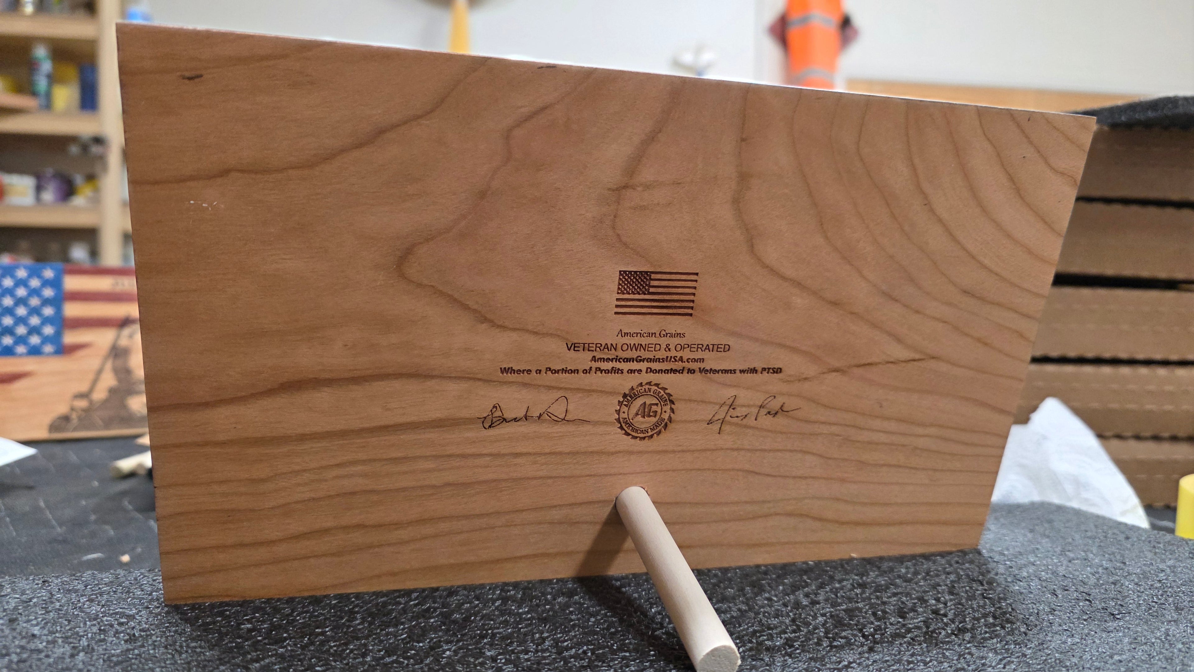 Navy Handcrafted Wooden Desktop Flag – Made by U.S. Veterans