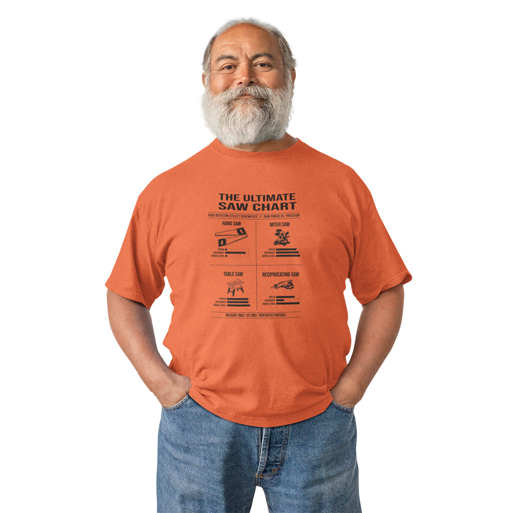 The Ultimate Saw Chart T-Shirt – Woodworking & Tool Lover Tee
