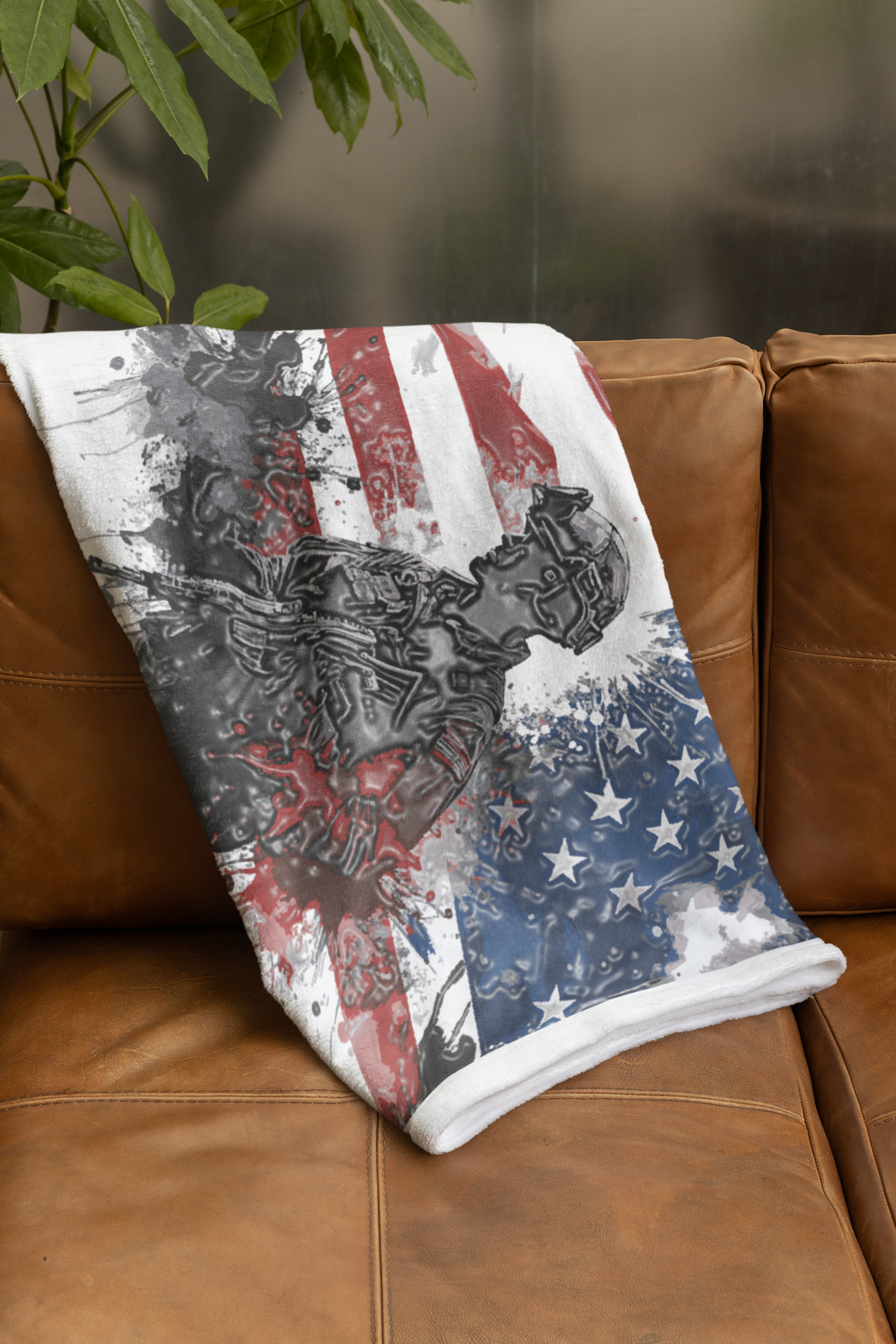 American Soldier Patriotic Fleece Blanket – 50" x 60"